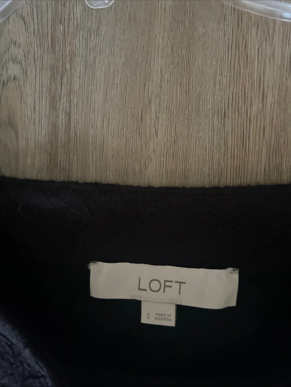 LOFT Black Textured  Puff Sleeve Square Neck Top Small